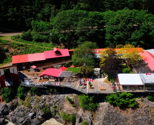 Hell's Gate viewpoint and buildings