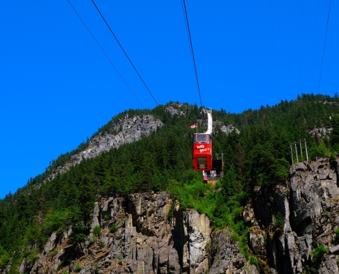 Airtram with mountains